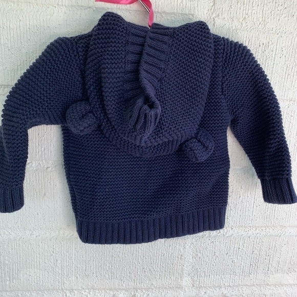 Gap Knit Teddy Bear Button Up Cotton Navy Jacket sz 3-6 months - Picture 2 of 6